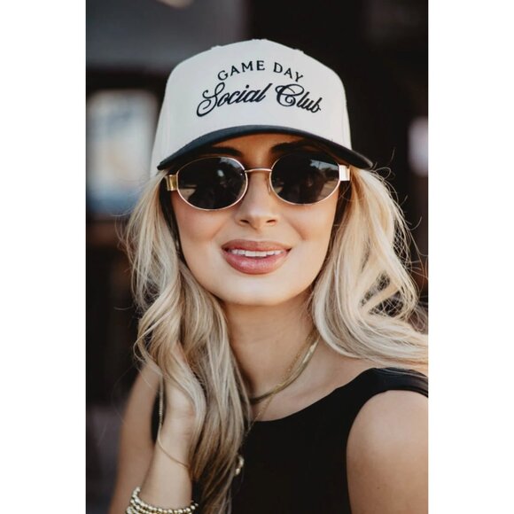 Katydid Game Day Social Club Two-Toned Vintage Hat Black & Tan | Brand New With - Picture 1 of 4